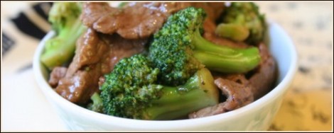 Biefstuk met broccoli in oestersaus